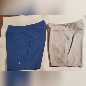 Stylish Blue Pair and Gray Pair Of Women's Sanity workout Shorts. Sz L